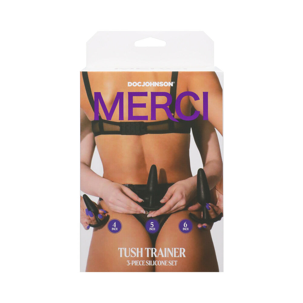 Doc Johnson Merci Tush Trainer 3-Piece Silicone Plug Set Black 2