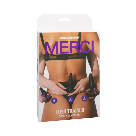 Doc Johnson Merci Tush Trainer 3-Piece Silicone Plug Set Black 