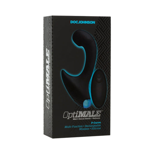 Doc Johnson OptiMALE Vibrating P-Massager with Wireless Remote Black 