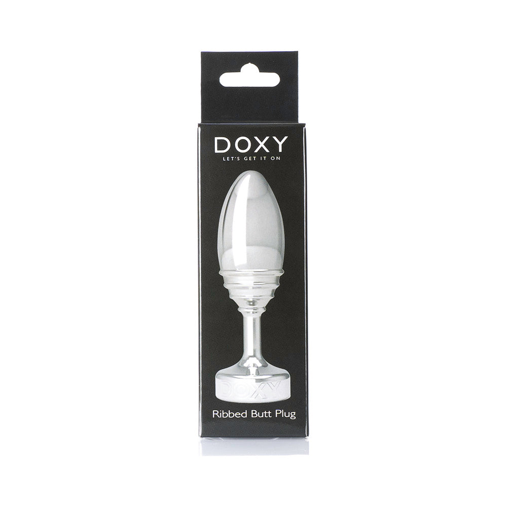 Doxy Ribbed Metal Butt Plug 