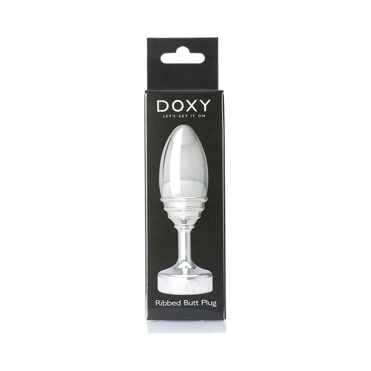 Doxy Ribbed Metal Butt Plug 