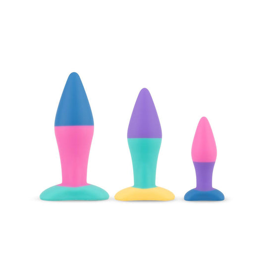 EDC Wholesale PMV20 Koda 3-Piece Butt Plug Set Multicolor 
