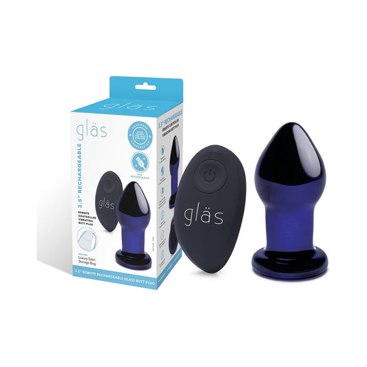 Electric Eel Glas 3.5 in. Rechargeable Remote-Controlled Vibrating Butt Plug 