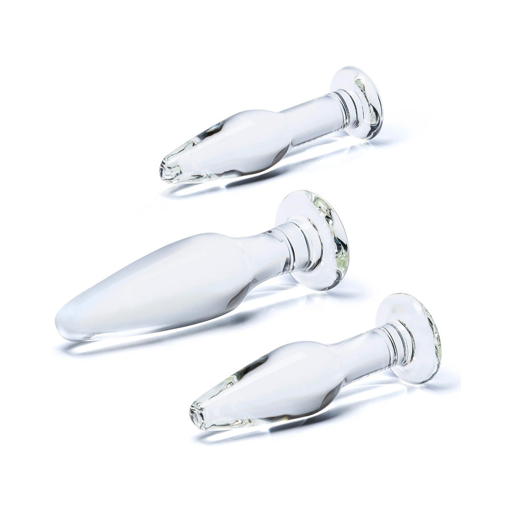 Electric Eel Glas 3-Piece Glass Anal Plug Training Set2