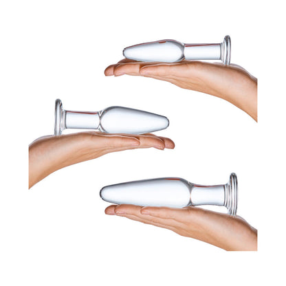 Electric Eel Glas 3-Piece Glass Anal Plug Training Set4