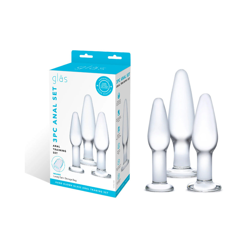 Electric Eel Glas 3-Piece Glass Anal Plug Training Set 