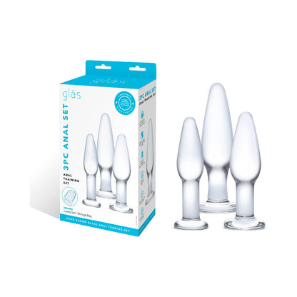 Electric Eel Glas 3-Piece Glass Anal Plug Training Set 