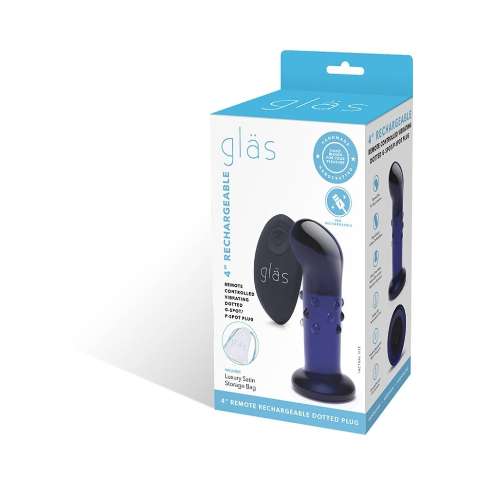 Electric Eel Glas 4 in. Rechargeable Remote-Controlled Vibrating Dotted G-Spot/P-Spot Plug8