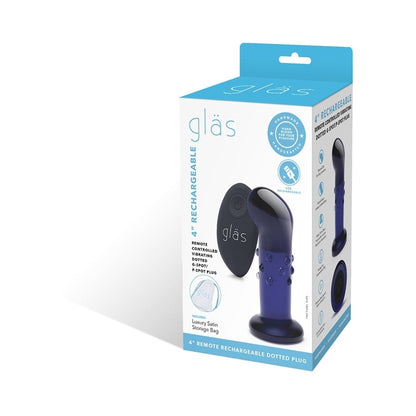 Electric Eel Glas 4 in. Rechargeable Remote-Controlled Vibrating Dotted G-Spot/P-Spot Plug8