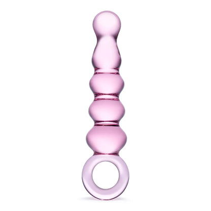 Electric Eel Glas 7.5 in. Quintessence Beaded Anal Slider Glass Dildo with Ring Handle1