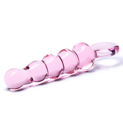 Electric Eel Glas 7.5 in. Quintessence Beaded Anal Slider Glass Dildo with Ring Handle2