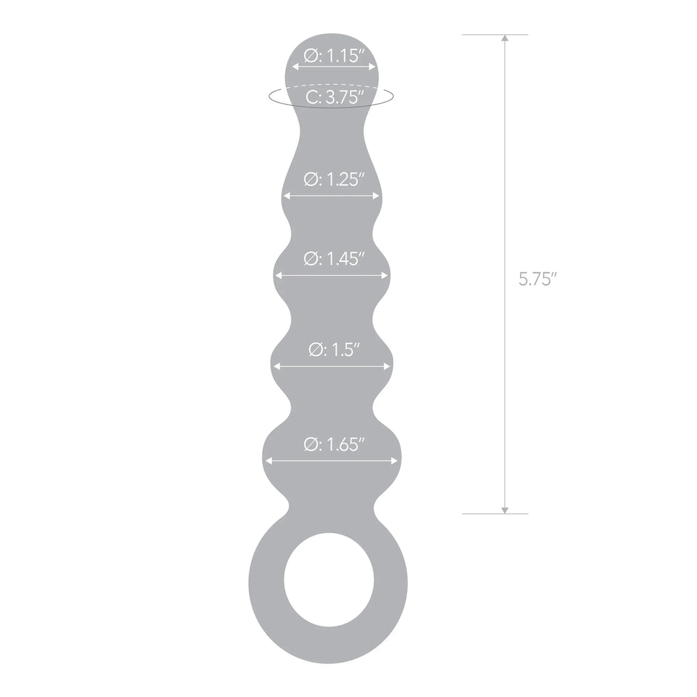 Electric Eel Glas 7.5 in. Quintessence Beaded Anal Slider Glass Dildo with Ring Handle6