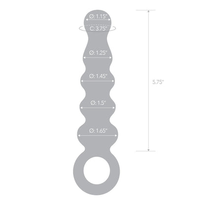 Electric Eel Glas 7.5 in. Quintessence Beaded Anal Slider Glass Dildo with Ring Handle6