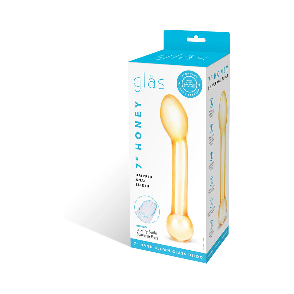 Electric Eel Glas 7 in. Honey Dripper Anal Slider Prostate Stimulating Glass Dildo7