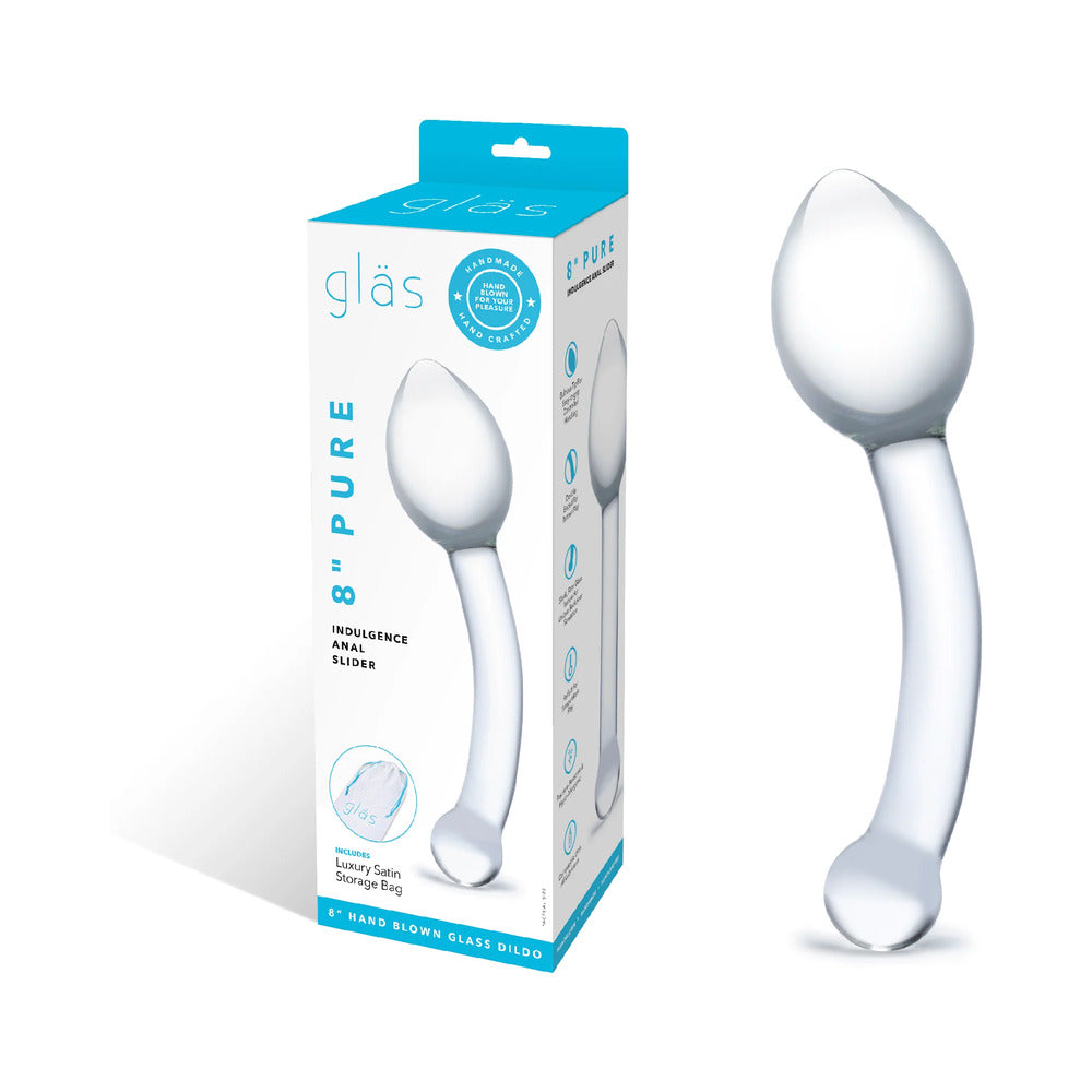 Electric Eel Glas 8 in. Pure Indulgence Anal Slider Prostate Stimulating Glass Dildo 