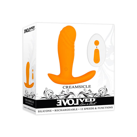 Evolved Creamsicle Rechargeable Remote-Controlled Silicone G-Spot and Prostate Massager Orange 