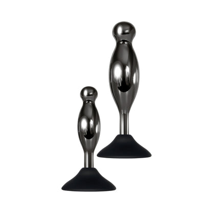 Evolved Joy Sticks 2-Piece Metal Anal Plug With Suction Cup Base Set Black5