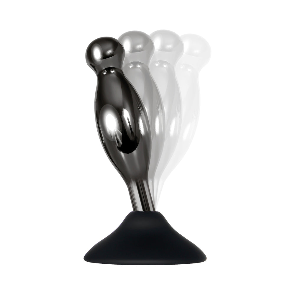 Evolved Joy Sticks 2-Piece Metal Anal Plug With Suction Cup Base Set Black6