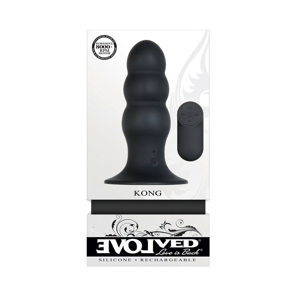 Evolved Kong Rechargeable Remote-Controlled Vibrating Silicone Anal Plug Black6