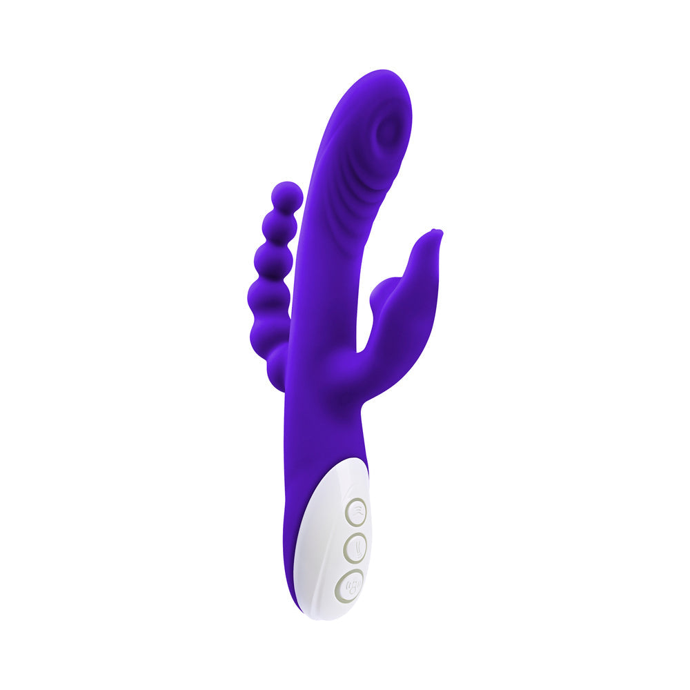 Evolved Lick Me Rechargeable Dual Entry Triple Stimulation Silicone Vibrator Purple1