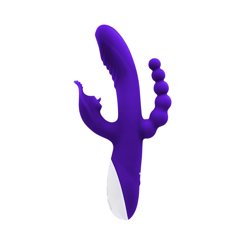 Evolved Lick Me Rechargeable Dual Entry Triple Stimulation Silicone Vibrator Purple3