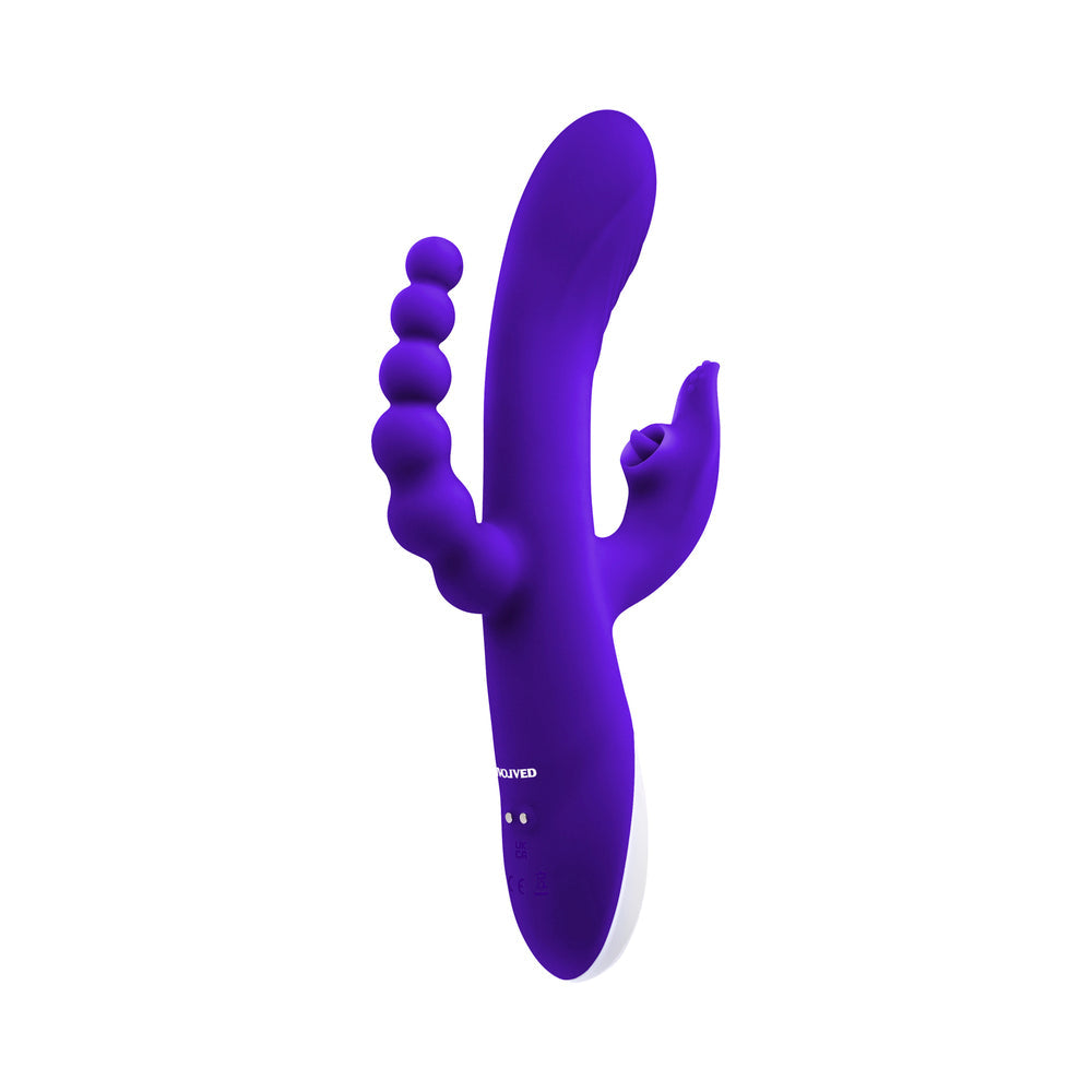 Evolved Lick Me Rechargeable Dual Entry Triple Stimulation Silicone Vibrator Purple5