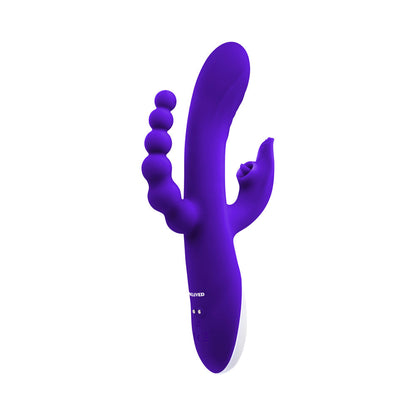 Evolved Lick Me Rechargeable Dual Entry Triple Stimulation Silicone Vibrator Purple5