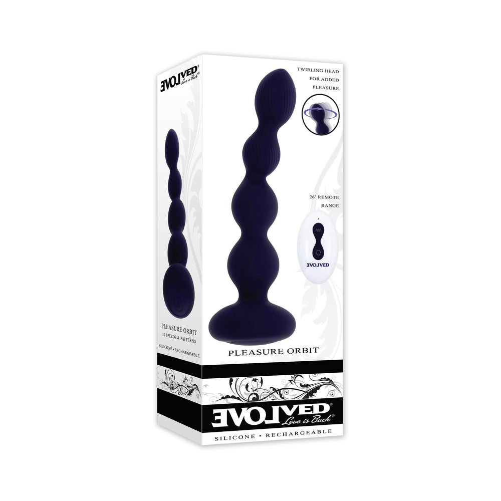 Evolved Pleasure Orbit Rechargeable Vibe with Remote Silicone Purple 