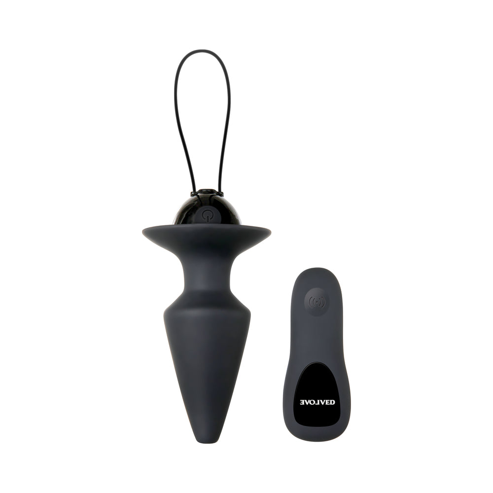Evolved Plug & Play Rechargeable Remote-Controlled Vibrating Silicone Anal Plug Black1