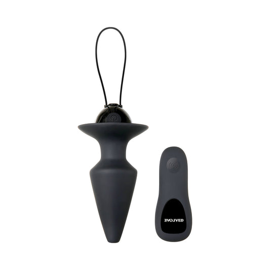 Evolved Plug & Play Rechargeable Remote-Controlled Vibrating Silicone Anal Plug Black1