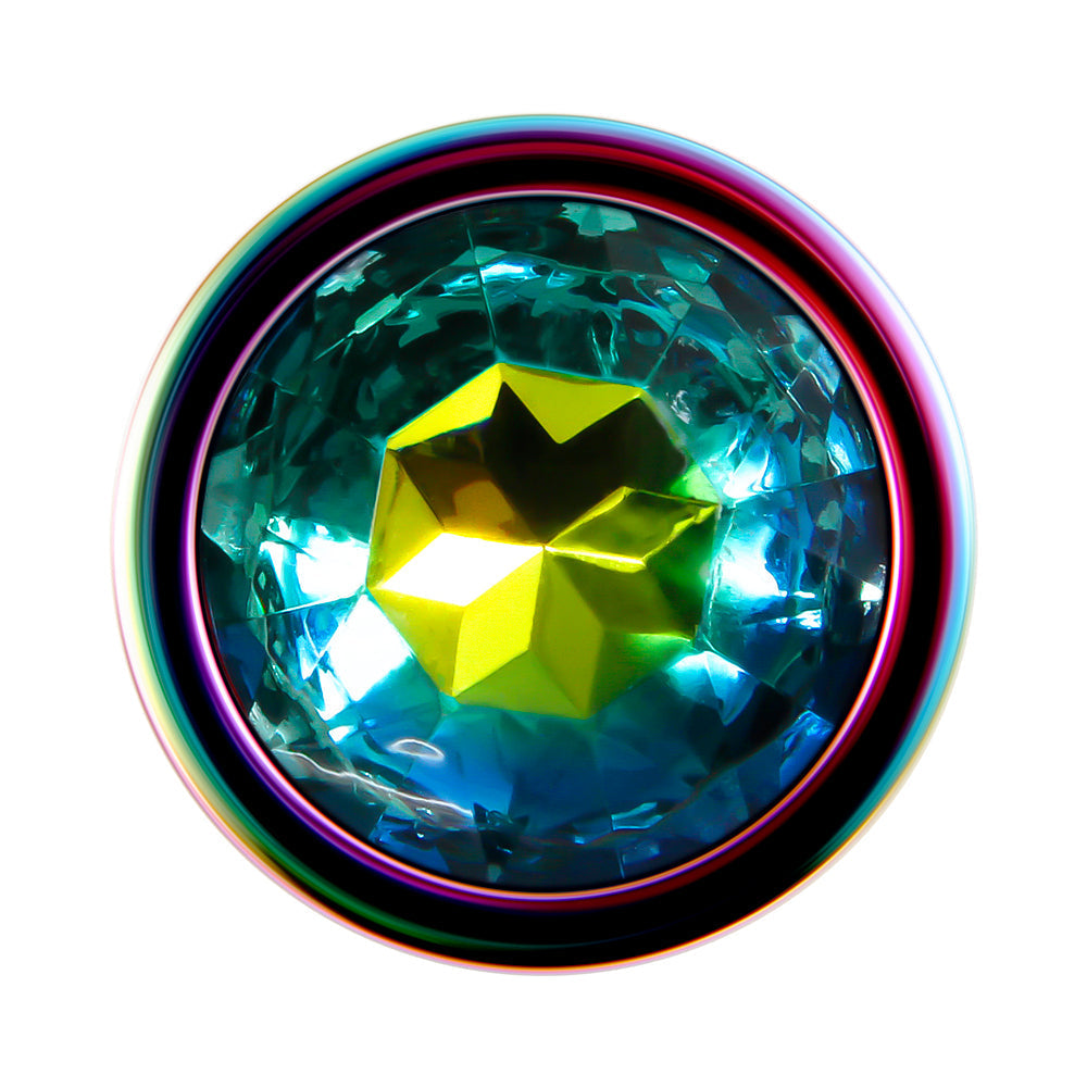 Evolved Rainbow Metal Anal Plug With Rainbow Gemstone Base11