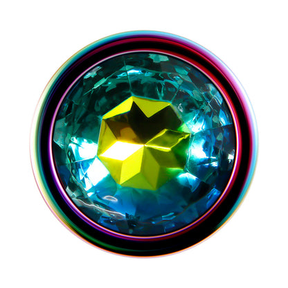 Evolved Rainbow Metal Anal Plug With Rainbow Gemstone Base11