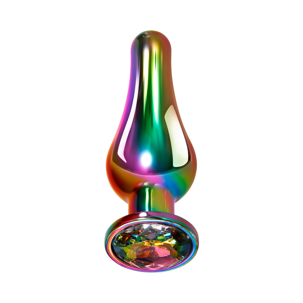 Evolved Rainbow Metal Anal Plug With Rainbow Gemstone Base15