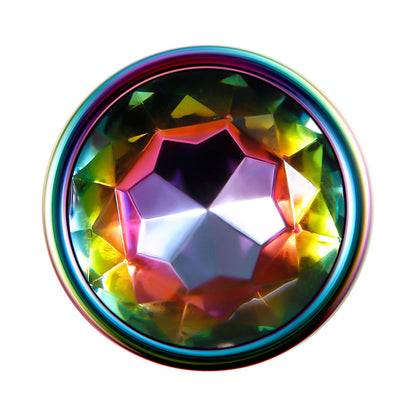 Evolved Rainbow Metal Anal Plug With Rainbow Gemstone Base17