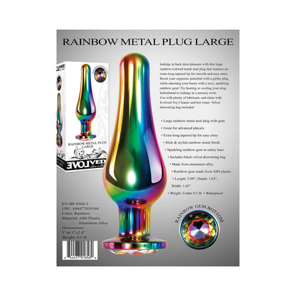 Evolved Rainbow Metal Anal Plug With Rainbow Gemstone Base20