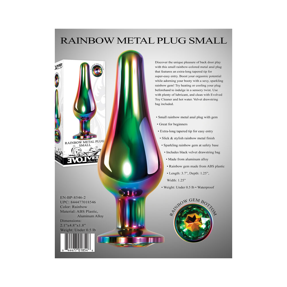 Evolved Rainbow Metal Anal Plug With Rainbow Gemstone Base8