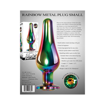 Evolved Rainbow Metal Anal Plug With Rainbow Gemstone Base8
