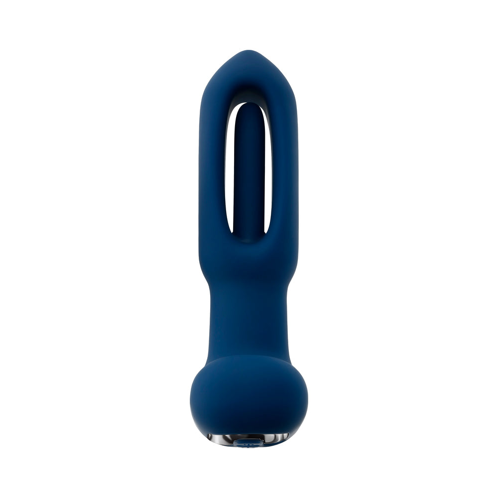 Evolved The Flapper Rechargeable Vibrator with Remote Silicone Blue1