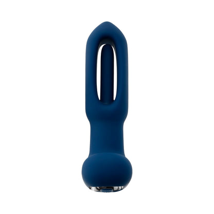 Evolved The Flapper Rechargeable Vibrator with Remote Silicone Blue1