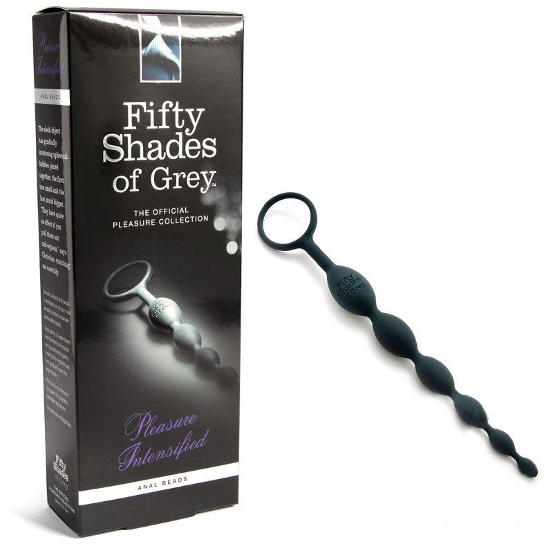 Fifty Shades of Grey Pleasure Intensified Silicone Anal Beads Black 