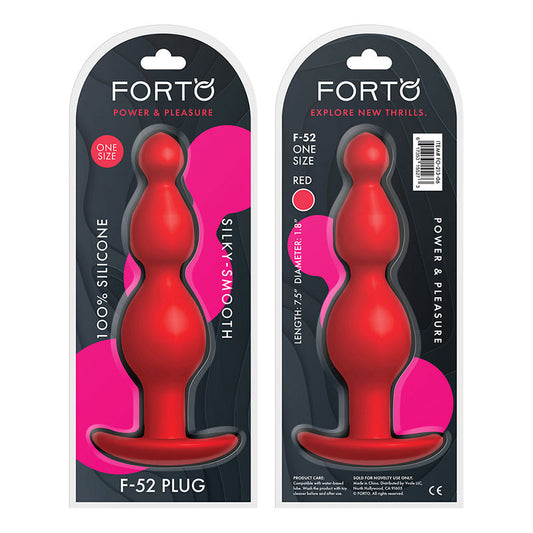 Forto F-52 Cone Beads Silicone Anal Plug Red 