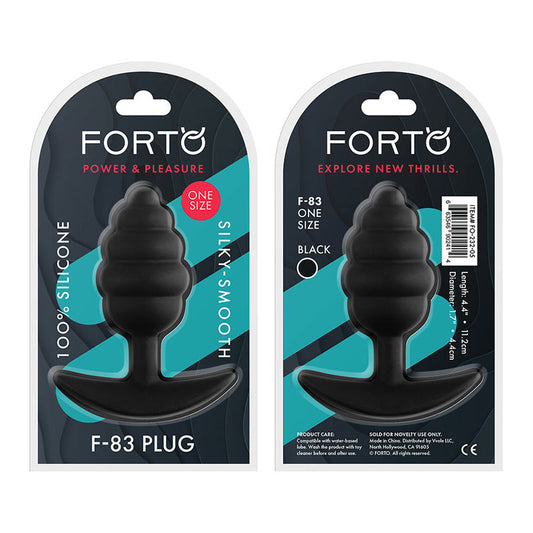 Forto F-83 Spiral Silicone Anal Plug Black 