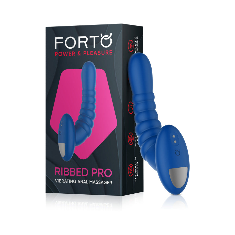 Forto Ribbed Pro Rechargeable Silicone Vibrating Anal Massager1