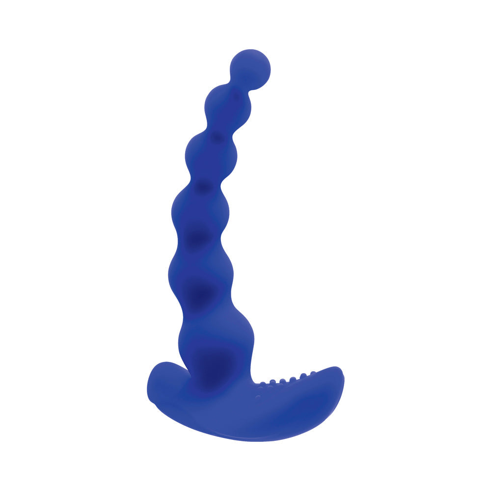 Gender X Beaded Pleasure Rechargeable Remote-Controlled Vibrating Silicone Probe Vibrator Blue1