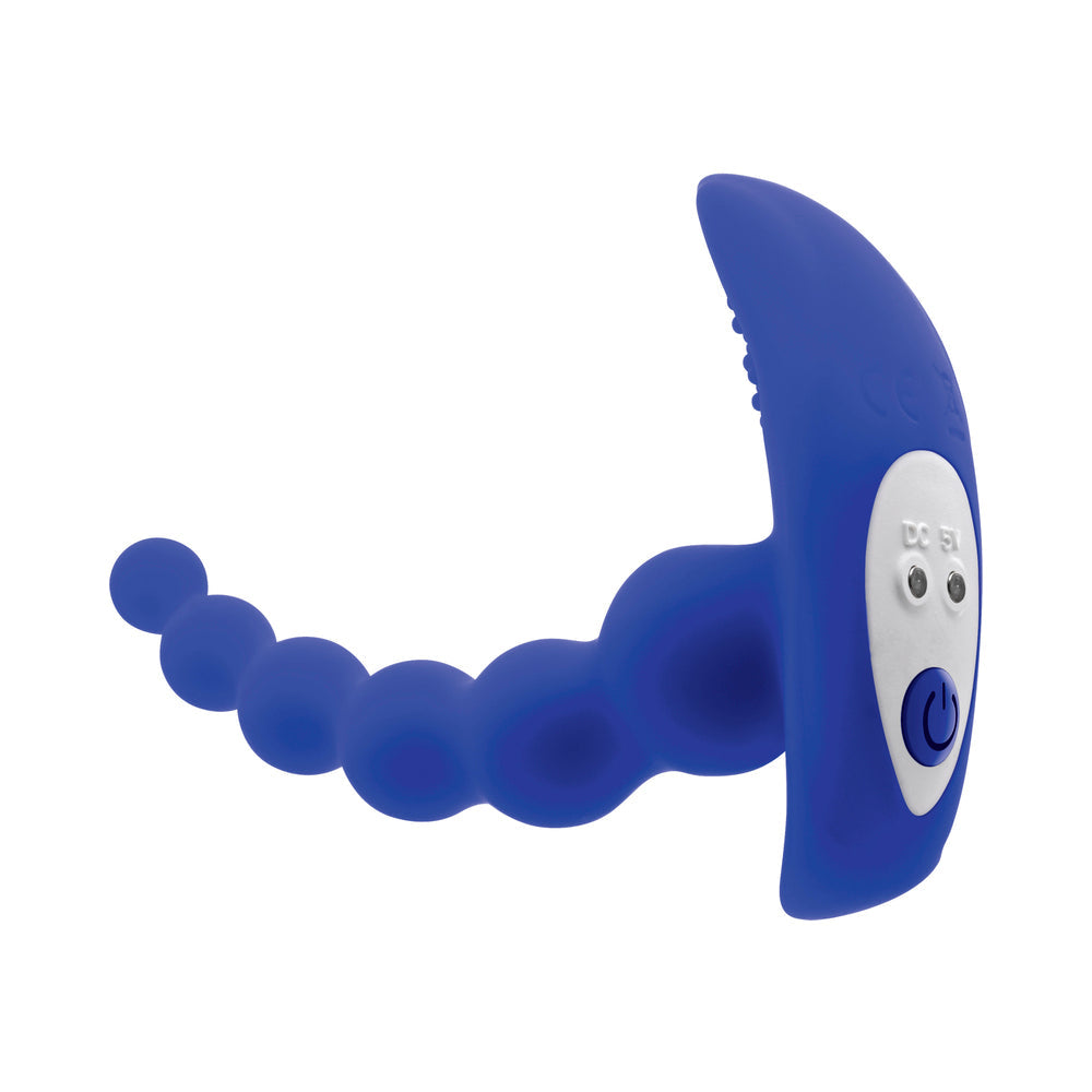 Gender X Beaded Pleasure Rechargeable Remote-Controlled Vibrating Silicone Probe Vibrator Blue8