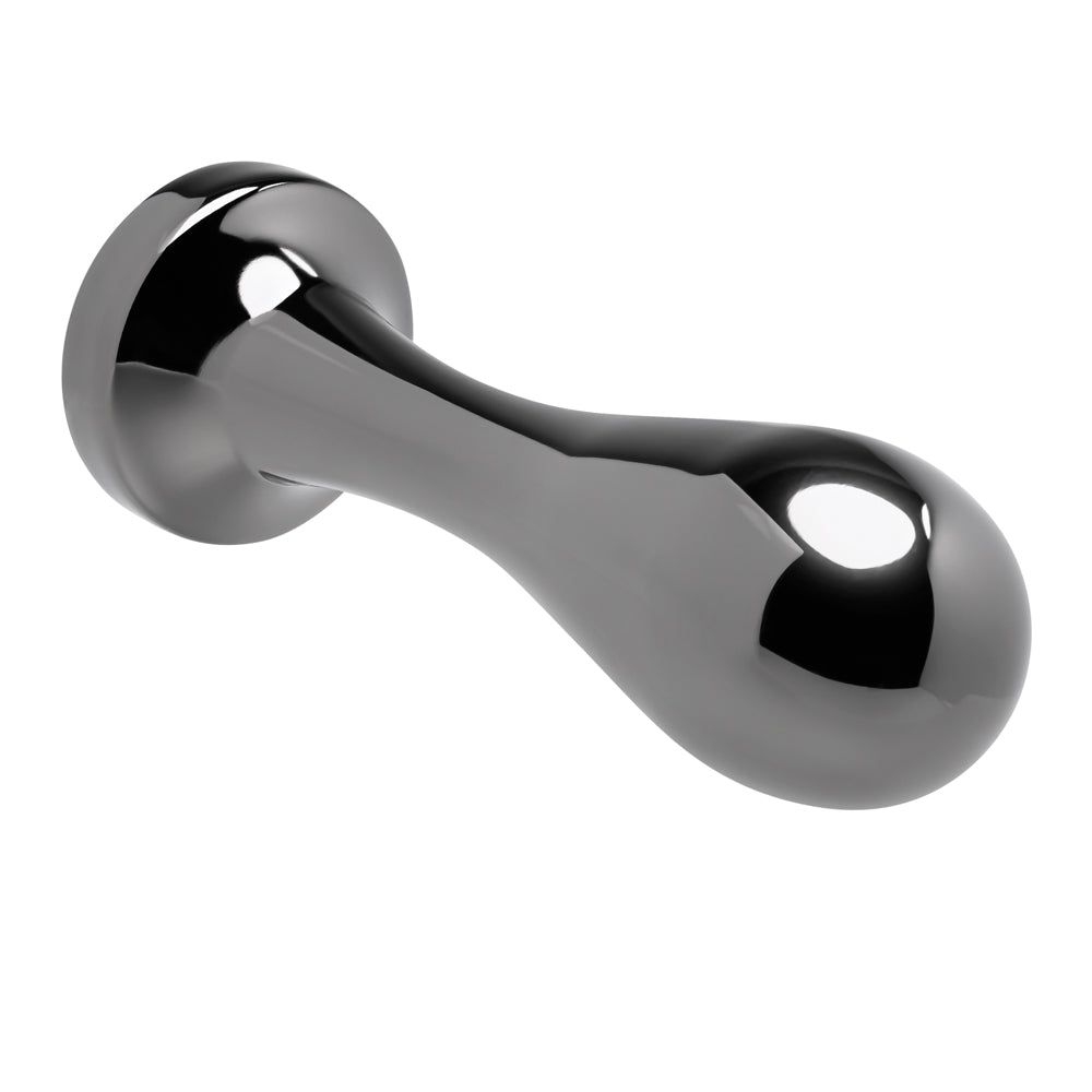 Gender X Black Pearl Aluminum Anal Plug With Black Gemstone Base2