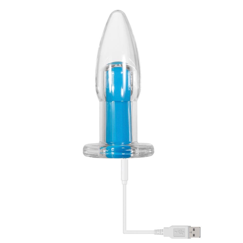 Gender X Electric Blue Rechargeable Remote-Controlled Vibrating Anal Plug Clear/Blue4