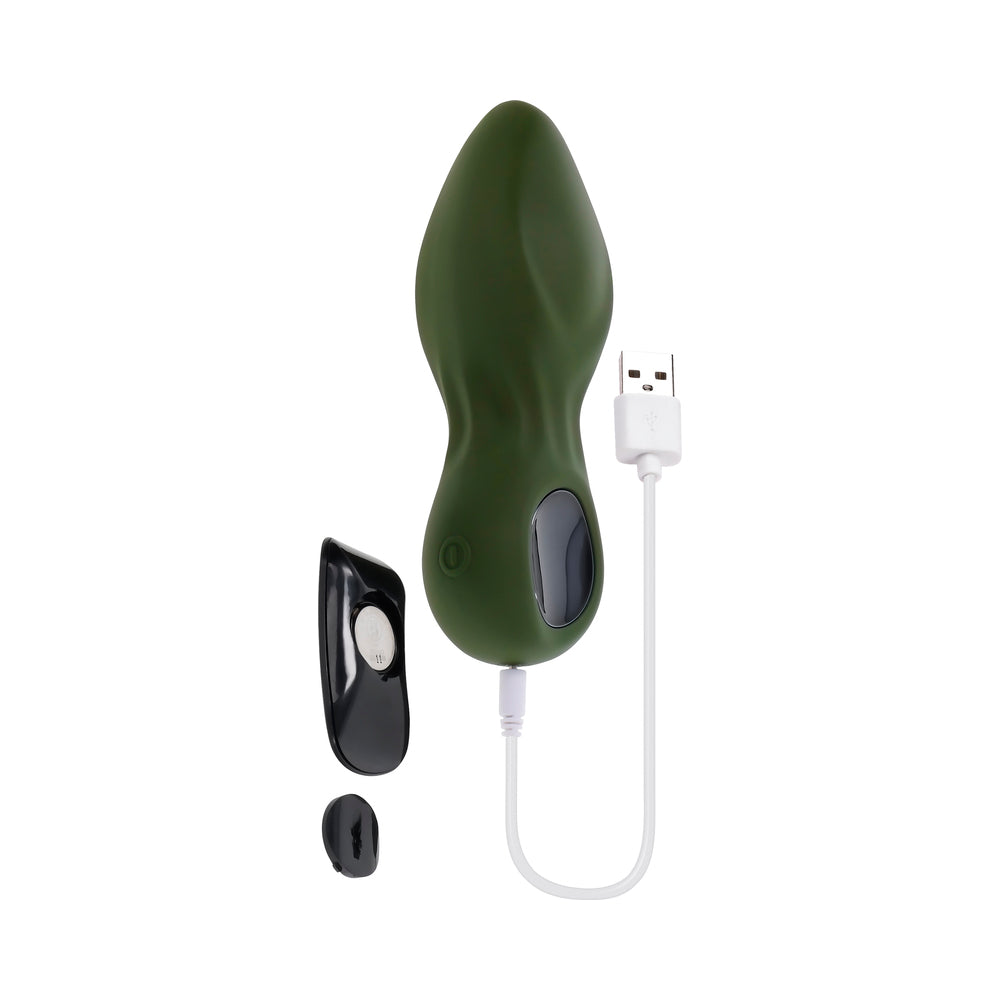Gender X My Secret Garden Rechargeable Vibrating Anal Plug with Remote Silicone Green8