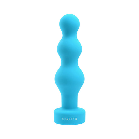 Gender X Plugged Up Rechargeable Silicone Vibrating Beaded Plug Teal1