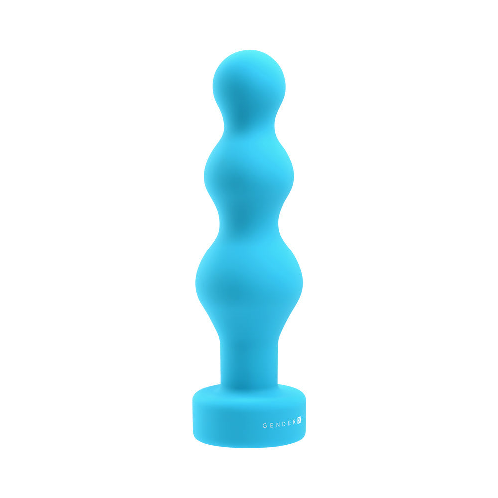 Gender X Plugged Up Rechargeable Silicone Vibrating Beaded Plug Teal3